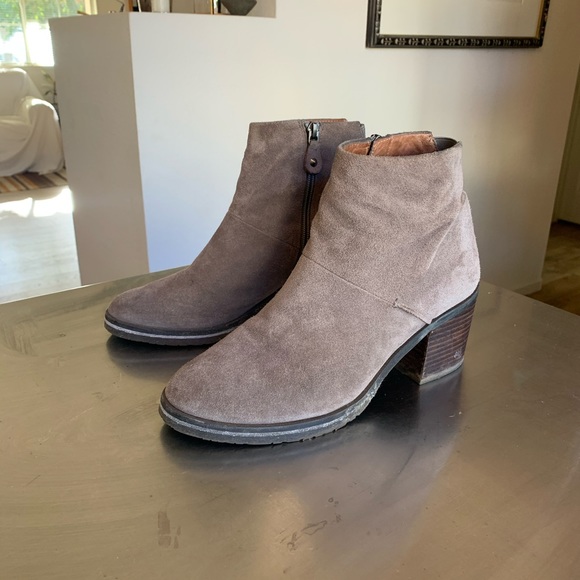 Genuine Suede Zip Ankle Bootie, Cement Gray - Picture 3 of 12